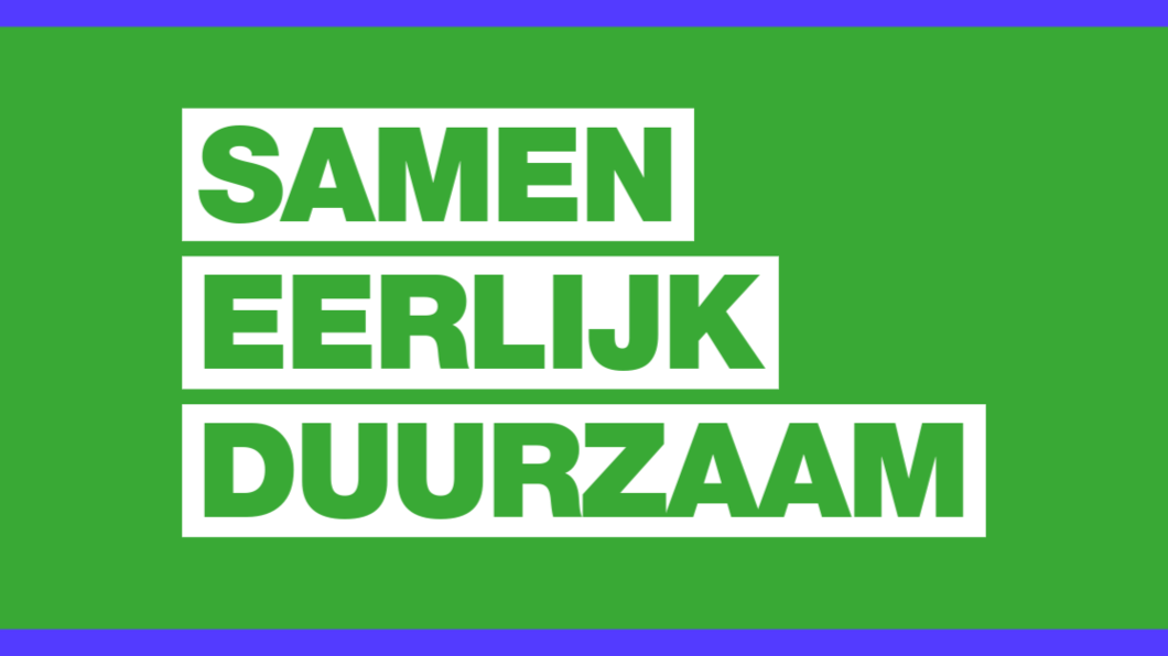 samen eerlijk duurzaam in groene tekts