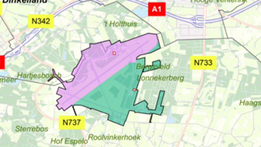 Overzicht luchthavengebied Twente