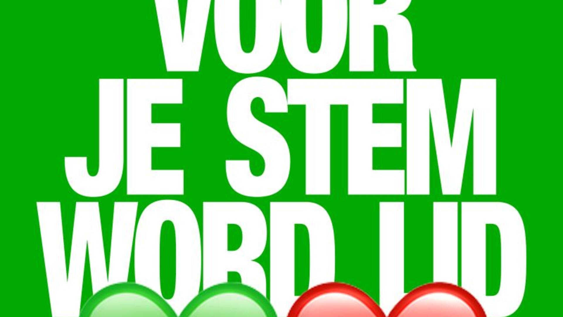 poster met Bedankt voor je stem, wordt lid
