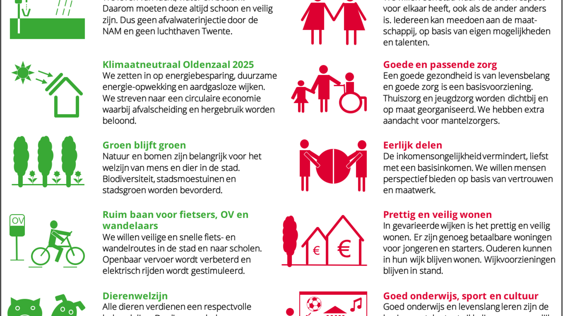 Speerpunten GroenLinks Oldenzaal